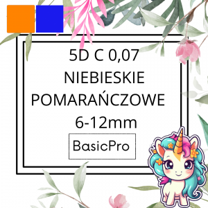 5D C 0,07 6-12mm BasicPro Paleta Mix  NIEBIESKIE / POMARAŃCZOWE 