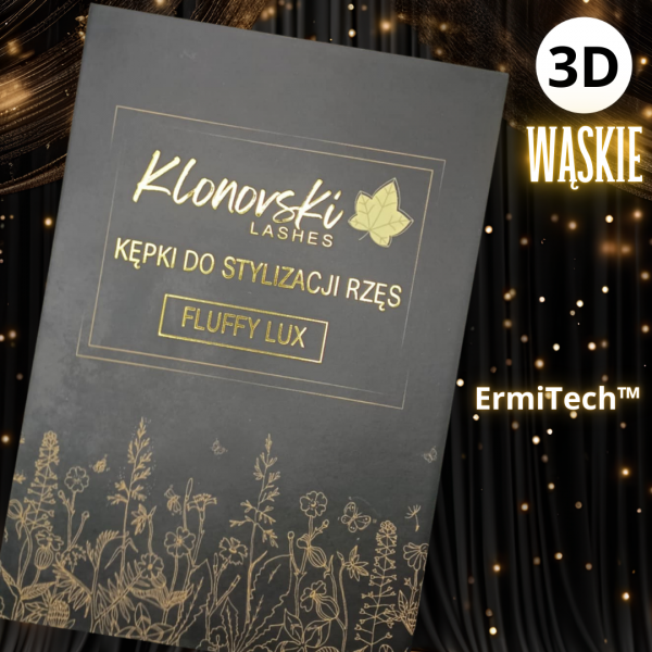 3D C CC M B 0,07 6-12 mm  FLUFFY LUX Paleta Mix 1000 kępek WĄSKIE