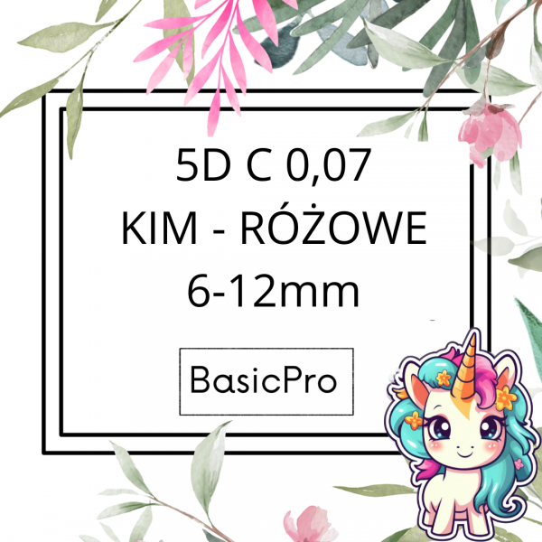 5D C 0,07 6-12mm BasicPro Paleta Mix Promień Czarny / Kępka Różowa - KIM 