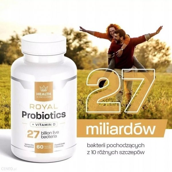 Health Kingdom Royal Probiotics probiotyk 10 szczepów bakterii 27 mld + witamina D + karczoch + ostropest plamisty
