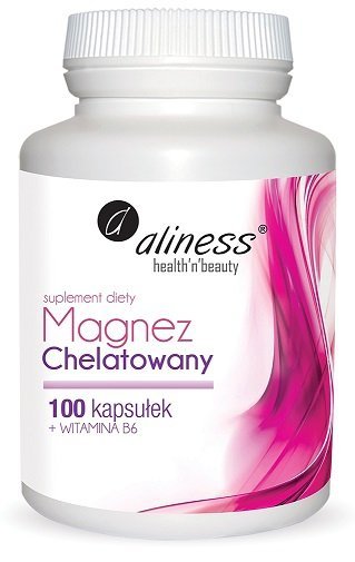 Aliness Magnez Chelatowany + Wit B6 suplement diety 100 kapsułek VEGE