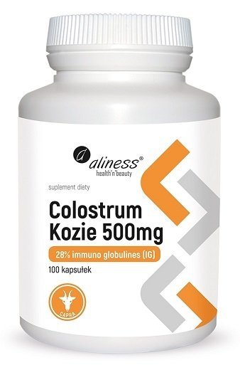 Aliness Colostrum Kozie IG 28% 500 mg suplement diety 100 kapsułek