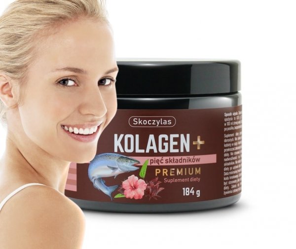 Skoczylas Kolagen Premium z łososia + 5 składników suplement diety 184g 