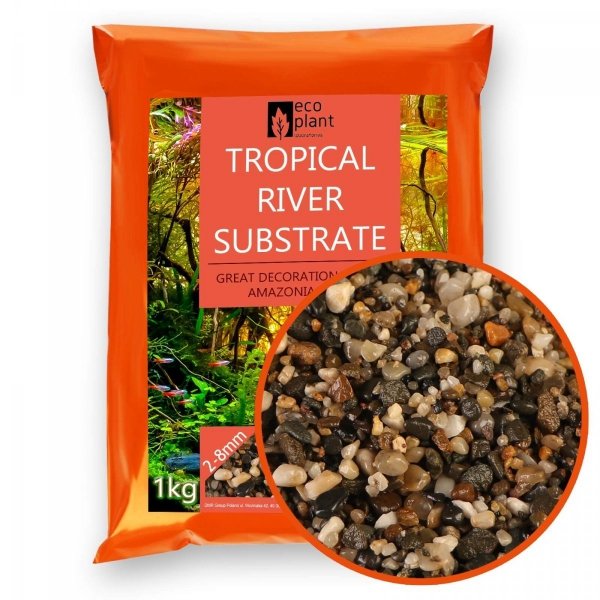 Eco Plant Tropical River 1kg żwirek rzeczny ciemny 2-8mm