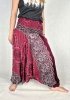 Szarawary damskie z Tajlandii – 100% rayon – Bordowe Mandale & Kwiatowy Ornament