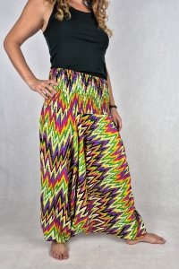S29 - Szarawary Damskie „Zygzak” – 100% Rayon z Tajlandii 