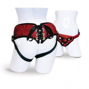 Strap-on - Sportsheets Red Lace Corsette Strap-On