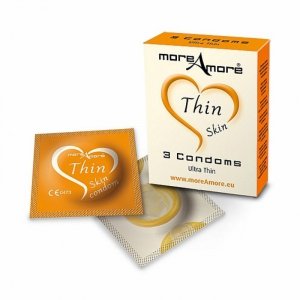 Prezerwatywy cienkie - MoreAmore Condom Thin Skin 3 szt