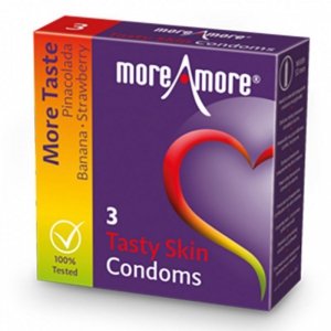 Prezerwatywy smakowe - MoreAmore Condom Tasty Skin 3 szt