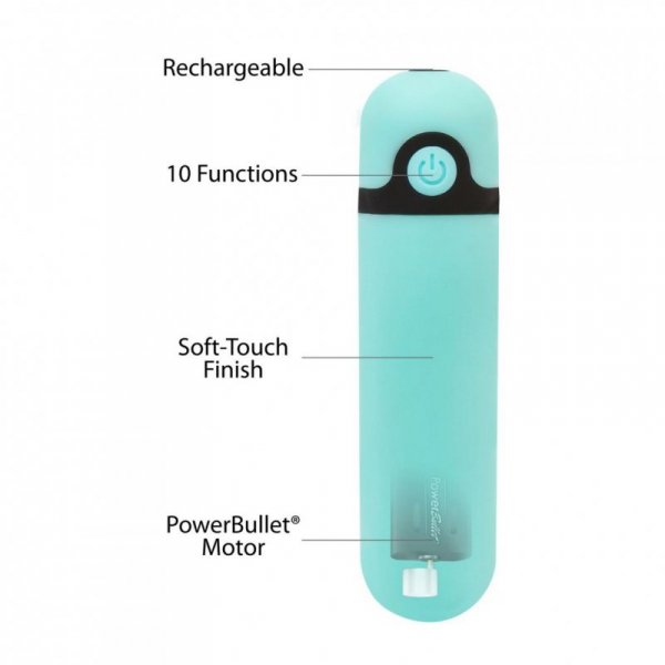 Wibrator - PowerBullet Rechargeable Vibrating Bullet Teal