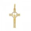 Złoty duży dwukolorowy krzyżyk z wizerunkiem Pana Jezusa KR.00308 pr.585