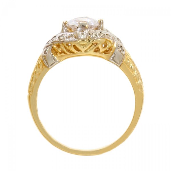 Złoty pierścionek dwukolorowy z cyrkoniami PR.00074 pr.585