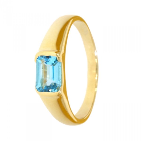  Złoty klasyczny pierścionek Topaz swiss PR.00914 pr.585
