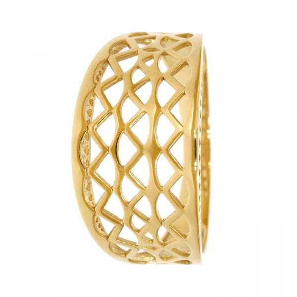 Złoty szeroki pleciony pierścionek ażurowy  PR.00490 pr.585