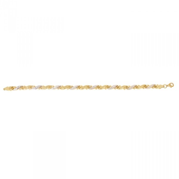 Złota sztywna dwukolorowa bransoleta 19cm BR.00798 pr.585