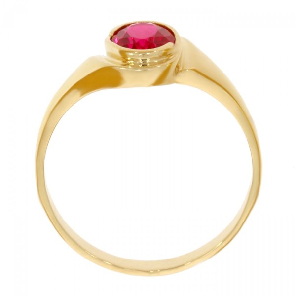 Złoty pierścionek z rubinem syntetycznym PR.00498 pr.585