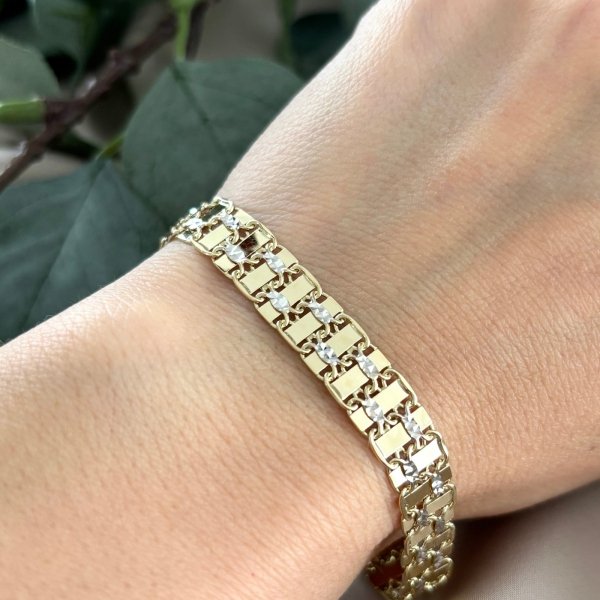 Złota Bransoletka damska -  Elegancja i Styl | Kod: BR.01420 PR.585