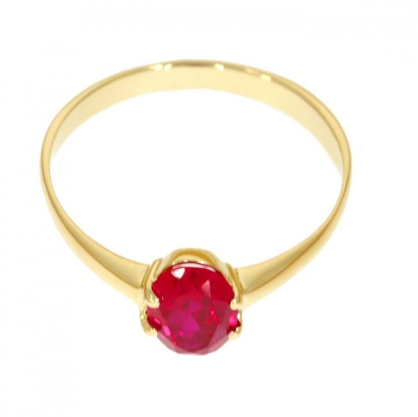 Złoty pierścionek z rubinem syntetycznym PR.00949 pr.585