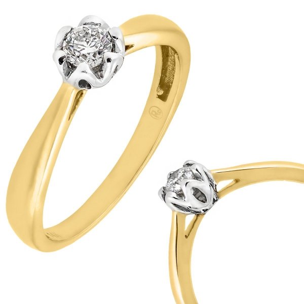 Złoty pierścionek zaręczynowy z brylantem PR.A218/15 RC