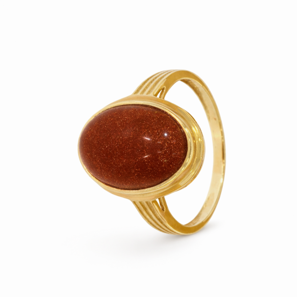 łoty Pierścionek z Piaskiem Pustyni 585 Elegancka Biżuteria Damska