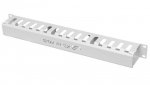 Organizator kabli RACK 19 cali 1U metalowy zamykany grzebieniowy szary