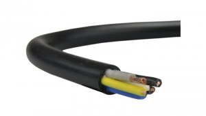 Przewód prądowy H05VV-F / OWY 500V 5x1 warsztatowy czarny linka Elektrokabel /50m/