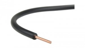 Przewód instalacyjny H07V-U / DY 0,5 750V czarny drut Elektrokabel /100m/
