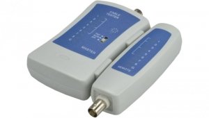 Tester kabli sieciowych LAN RJ45 + BNC z diodami LED niebieski