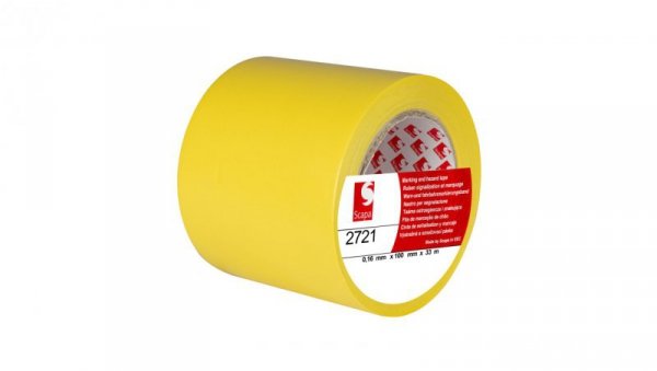 Taśma oznaczeniowa ostrzegawcza 100mm/33m żółta 2721 SCAPA