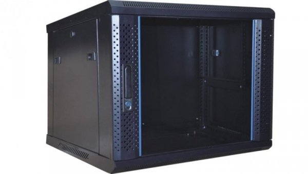 GT Networks Szafa Wisząca RACK 19 cali 12U 600mm czarna do samodzielnego montażu GTS-19-12U600-AB
