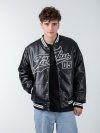 Fubu Herrenjacke Bomberjacke Varsity Leather Jacket In Schwarz 6075111