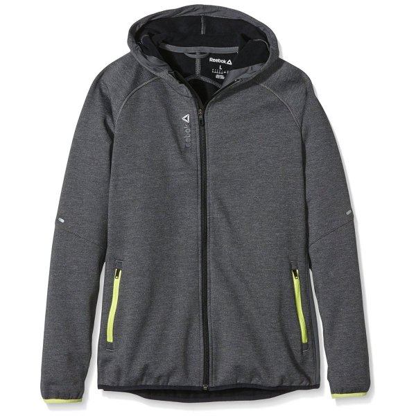 Reebok DT BND FZ Hoody Damen Bluse Kapuzenpullover In Grau mit Reißverschluss