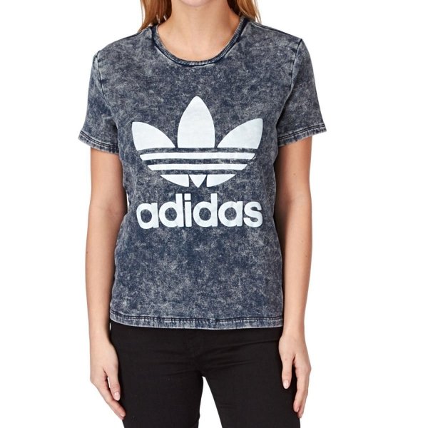 Adidas Originals Denim Tee Bequem Sport T-Shirt In Grau für Damen