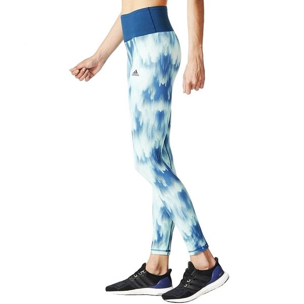 Adidas Longtight All Over Print Leggings Blau Mit Hochen Leibhöhe für Damen
