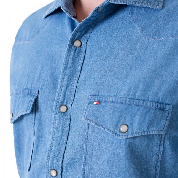 Tommy Hilfiger Herrenhemd Denim Shirt Hemd In Blau MW0MWII870-IAO