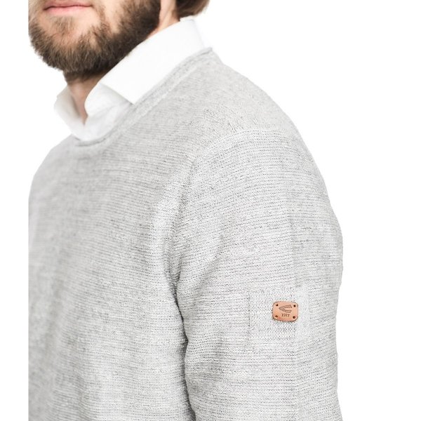 Camel Active Baumwolle Herrenpullover Pullunder In Hellgrau Mit Lange Ärmel