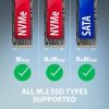 Axagon ADM2-AM USB-A 10Gbps - M.2 NVMe & SATA SSD adaptér, kabelis USB-A 10cm Obudowa SSD Czarny