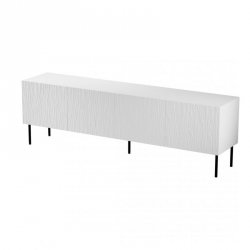 Szafka RTV JUNGLE 190x40,5x59,5 biały mat + czarne nóżki