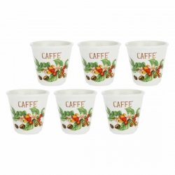 LA PORCELLANA BIANCA LIQUORELLI Zestaw 6 kieliszków na likier kawowy 75 ml