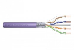 Kabel instalacyjny DIGITUS kat.6, F/UTP, Dca, AWG23/1, LSOH, 305m, fioletowy, szpula