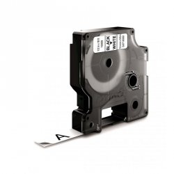 TAŚMA DYMO D1-12MM X 5,5M POLIESTROWA TRWAŁA CZARNY/BIAŁY