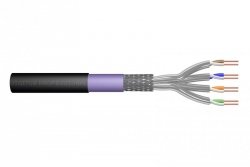 Digitus Kabel instalacyjny zewnętrzny suchy kat.7, S/FTP, AWG 23/1, PE, 100m, czarny, szpula