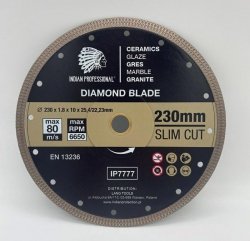 TARCZA DIAMENTOWA 230mm SLIM CUT  INDIAN PROFESSIONAL