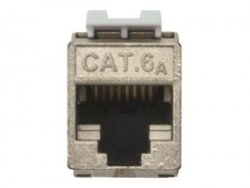 Moduł (gniazdo) keystone RJ45 (8P8C) kat.6A, STP,ekranowany, beznarzędziowy, stalowy, 24szt