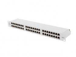 PATCH PANEL 48 PORT 1U 19 KAT.6 FTP EKRANOWANY SZARY LANBERG