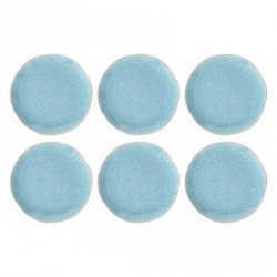 ROSE&TULIPANI CONCERTO FUSE AZZURRO Zestaw 6 talerzy do sałatek 22 cm