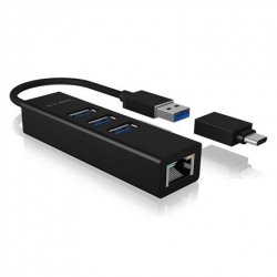 ICY BOX IB-HUB1419-LAN USB 3.2 Gen 1 (3.1 Gen 1) Type-A Czarny