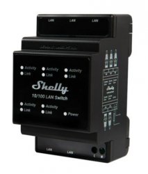 Switch LAN Shelly - gniazdko - 5 portów - 10/100 Mbit