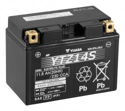 Akumulator AGM/Rozruchowy YUASA 12V 12Ah 230A L+ Bezobsługowy 150x87x110mm Uruchomiony YTZ14S pasuje do: BENELLI SPORT EVO, TNT,