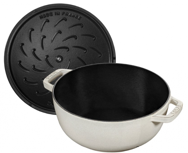 Garnek żeliwny okrągły snowflake STAUB  40506-548-0 - biały 3.6 ltr